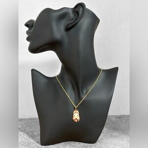 Brown & White Kitty | Cat Lover Charm with Gold Stainless Steel Necklace